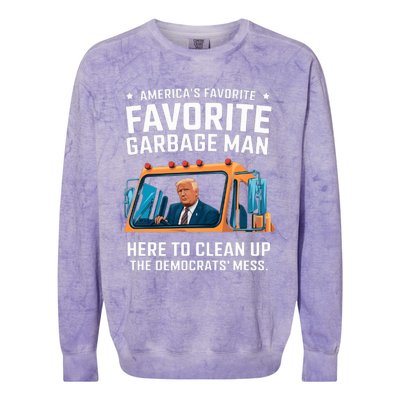 Trump AmericaS Favorite Garbage Man Trump In Trash Truck Colorblast Crewneck Sweatshirt