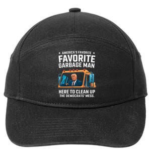 Trump AmericaS Favorite Garbage Man Trump In Trash Truck 7-Panel Snapback Hat