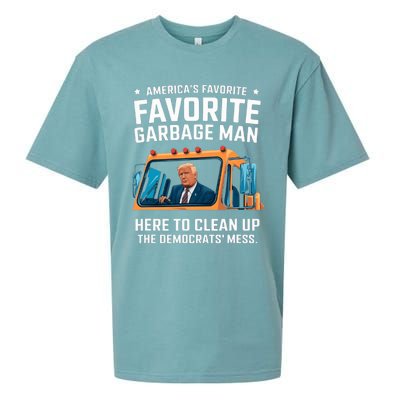 Trump AmericaS Favorite Garbage Man Trump In Trash Truck Sueded Cloud Jersey T-Shirt