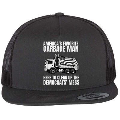 Trump AmericaS Favorite Garbage Man Trash Truck Photo Maga Flat Bill Trucker Hat