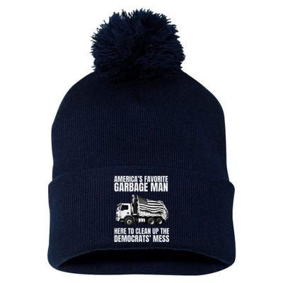 Trump AmericaS Favorite Garbage Man Trash Truck Photo Maga Pom Pom 12in Knit Beanie