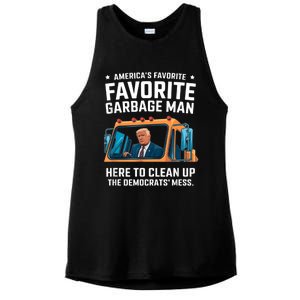 Trump AmericaS Favorite Garbage Man Trump In Trash Truck Ladies PosiCharge Tri-Blend Wicking Tank