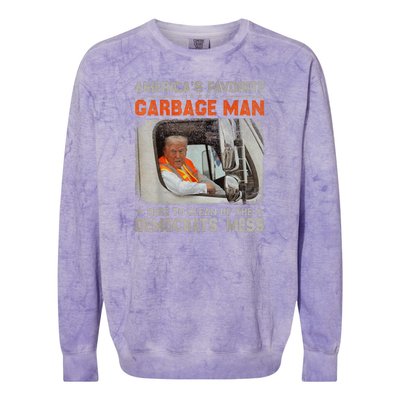 Trump AmericaS Favorite Garbage Man Trump In Trash Truck Colorblast Crewneck Sweatshirt