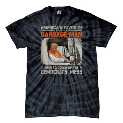 Trump AmericaS Favorite Garbage Man Trump In Trash Truck Tie-Dye T-Shirt