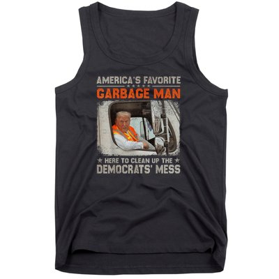 Trump AmericaS Favorite Garbage Man Trump In Trash Truck Tank Top