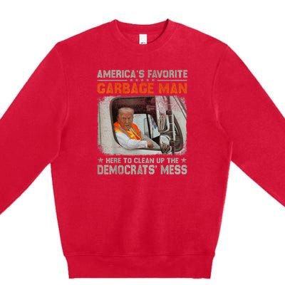 Trump AmericaS Favorite Garbage Man Trump In Trash Truck Premium Crewneck Sweatshirt