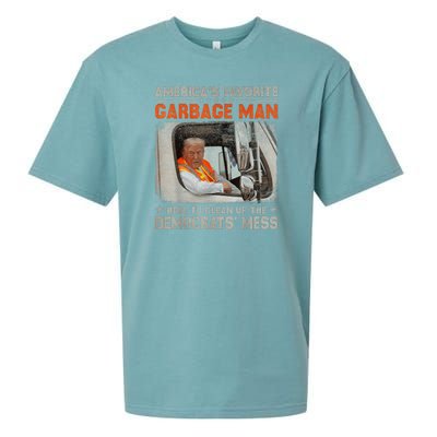 Trump AmericaS Favorite Garbage Man Trump In Trash Truck Sueded Cloud Jersey T-Shirt