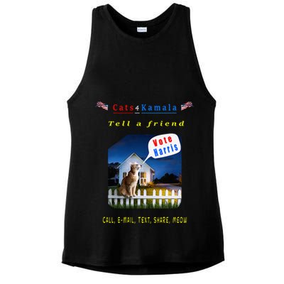 Tell A Friend Cat On A Fence Cats For Kamala Ladies PosiCharge Tri-Blend Wicking Tank