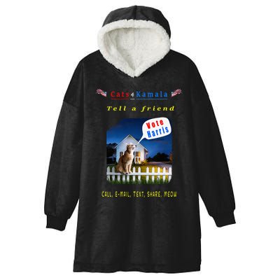 Tell A Friend Cat On A Fence Cats For Kamala Hooded Wearable Blanket