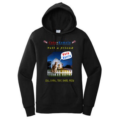 Tell A Friend Cat On A Fence Cats For Kamala Women's Pullover Hoodie