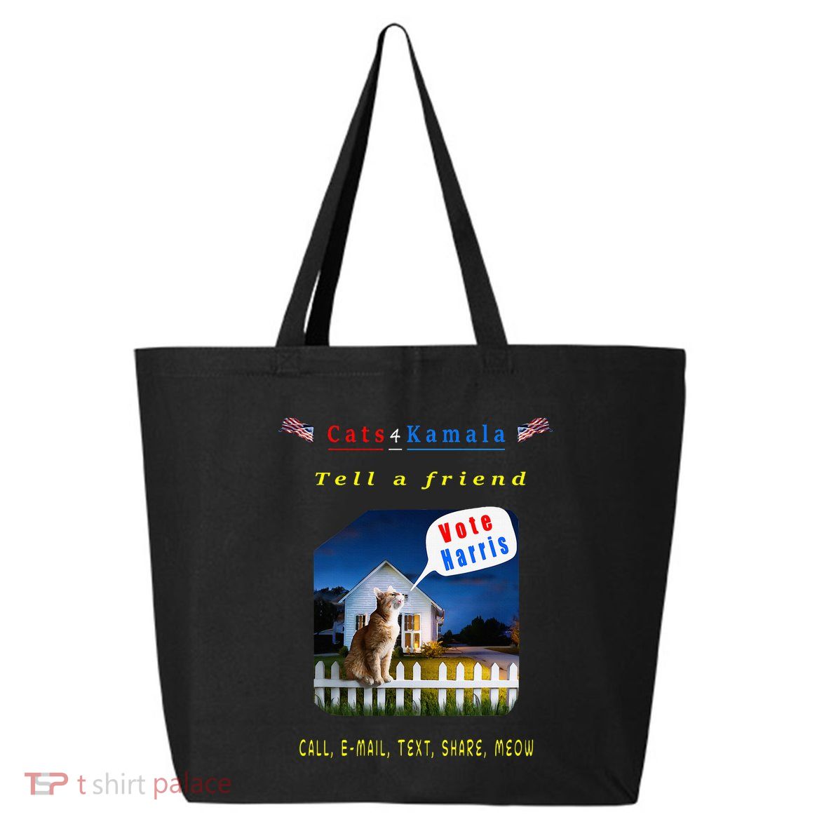 Tell A Friend Cat On A Fence Cats For Kamala 25L Jumbo Tote