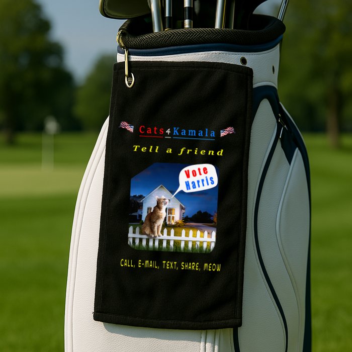 Tell A Friend Cat On A Fence Cats For Kamala Golf Towel