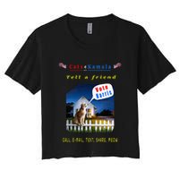 Tell A Friend Cat On A Fence Cats For Kamala Women's Crop Top Tee