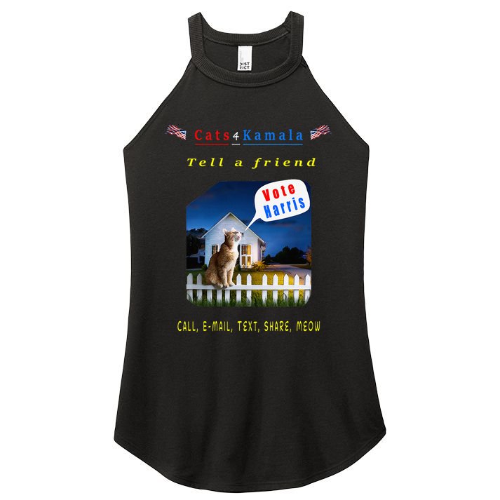 Tell A Friend Cat On A Fence Cats For Kamala Women's Perfect Tri Rocker Tank