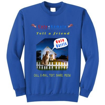 Tell A Friend Cat On A Fence Cats For Kamala Sweatshirt