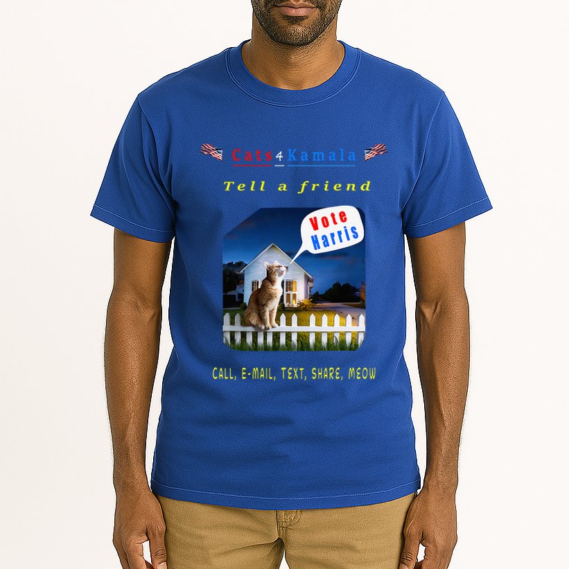 Tell A Friend Cat On A Fence Cats For Kamala Tall T-Shirt