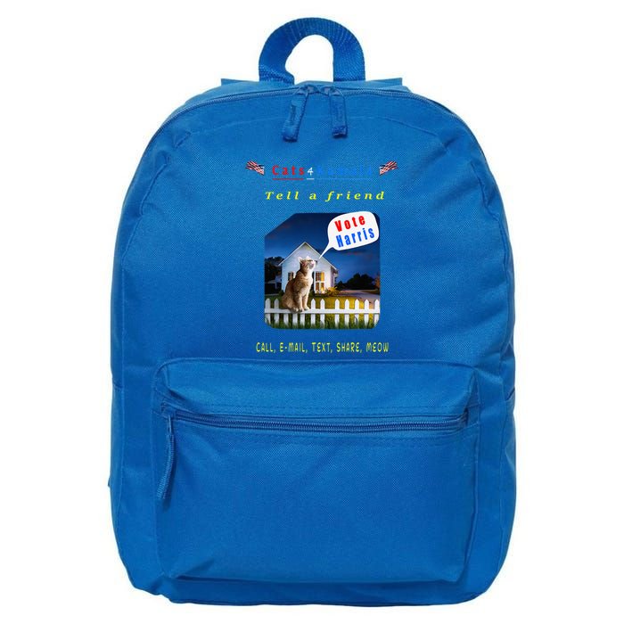Tell A Friend Cat On A Fence Cats For Kamala 16 in Basic Backpack