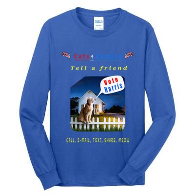 Tell A Friend Cat On A Fence Cats For Kamala Tall Long Sleeve T-Shirt