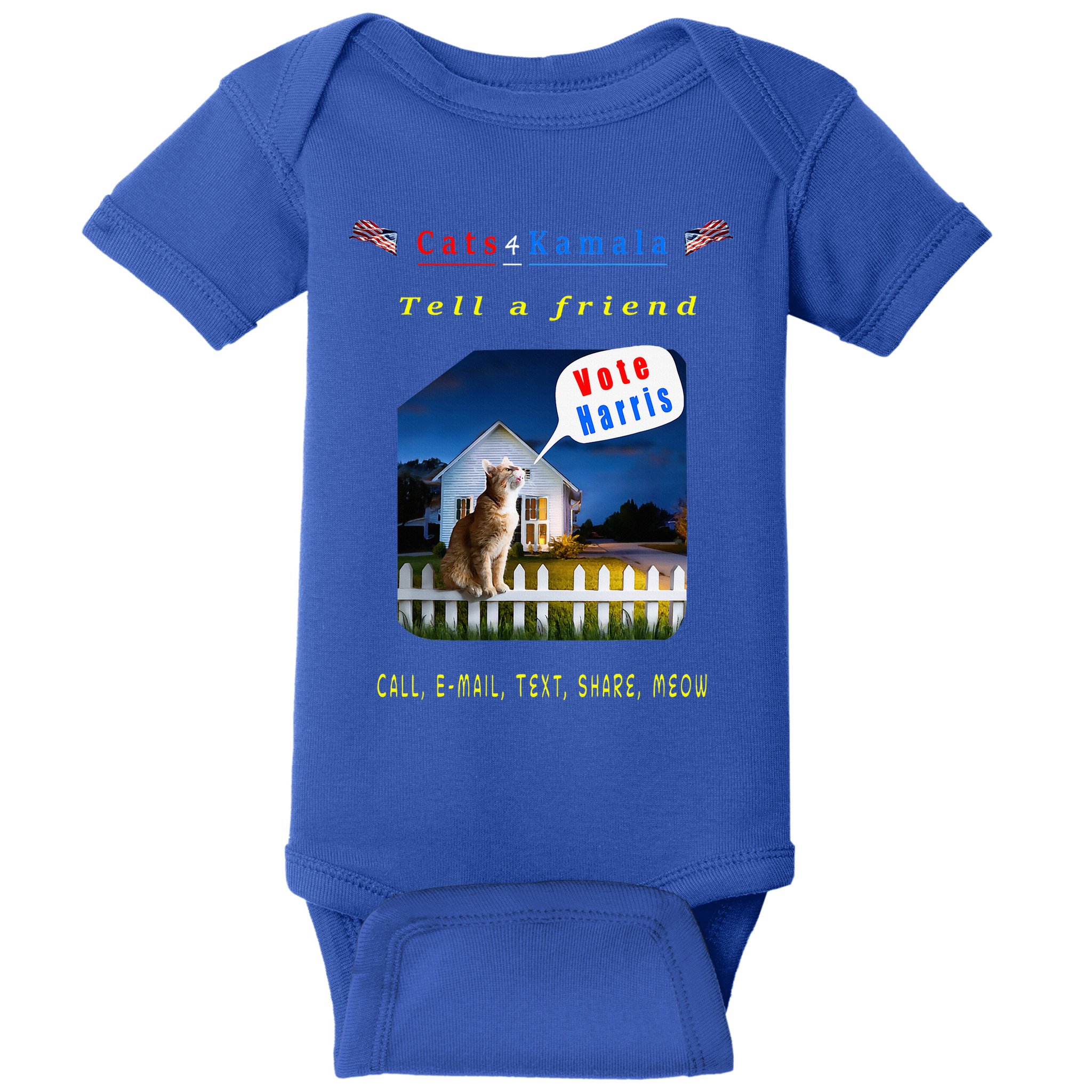 Tell A Friend Cat On A Fence Cats For Kamala Baby Bodysuit