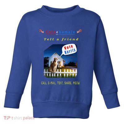 Tell A Friend Cat On A Fence Cats For Kamala Toddler Sweatshirt