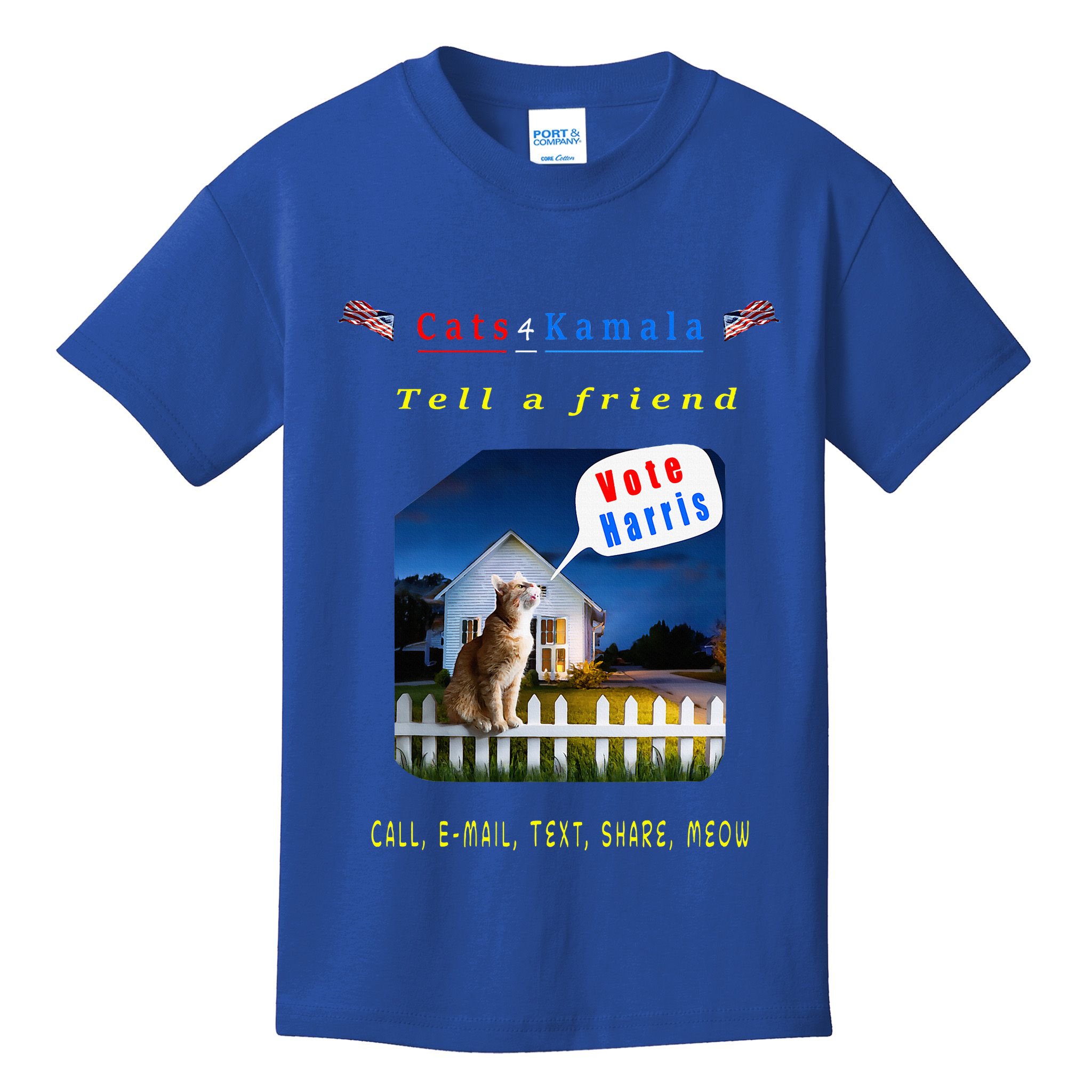Tell A Friend Cat On A Fence Cats For Kamala Kids T-Shirt