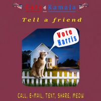 Tell A Friend Cat On A Fence Cats For Kamala 16oz Travel Tumbler