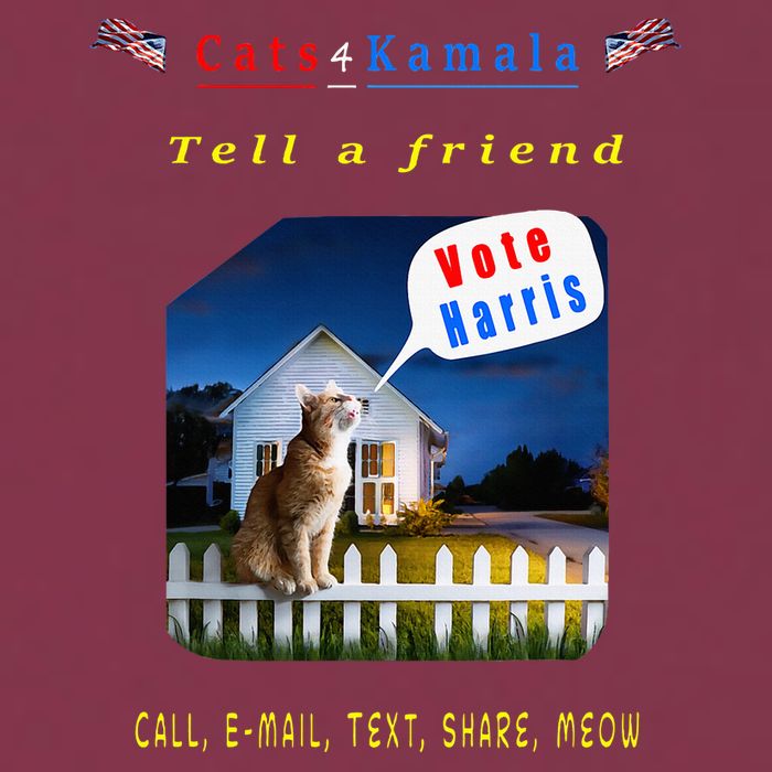 Tell A Friend Cat On A Fence Cats For Kamala 16oz Travel Tumbler