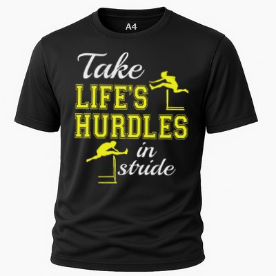 Track And Field Hurdler Take Life's Hurdles In Stride Hurdle Cooling Performance Crew T-Shirt