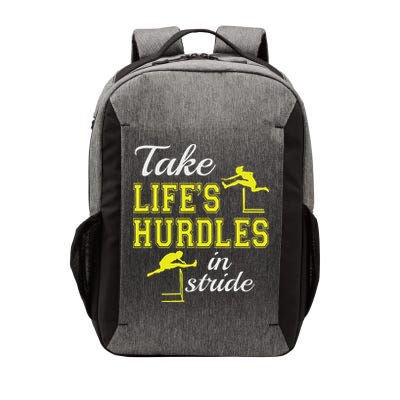Track And Field Hurdler Take Life's Hurdles In Stride Hurdle Vector Backpack