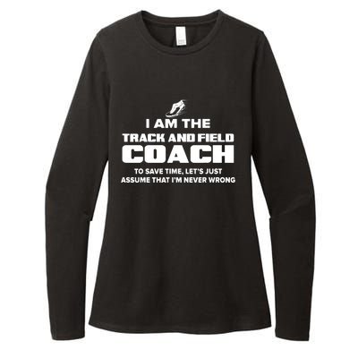 Track And Field Coach Funny Gift Assume Im Never Womens CVC Long Sleeve Shirt