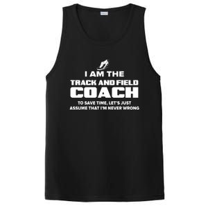 Track And Field Coach Funny Gift Assume Im Never PosiCharge Competitor Tank