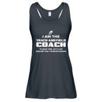 Track And Field Coach Funny Gift Assume Im Never Ladies Essential Flowy Tank