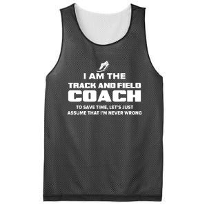 Track And Field Coach Funny Gift Assume Im Never Mesh Reversible Basketball Jersey Tank