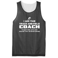 Track And Field Coach Funny Gift Assume Im Never Mesh Reversible Basketball Jersey Tank