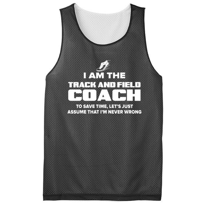 Track And Field Coach Funny Gift Assume Im Never Mesh Reversible Basketball Jersey Tank