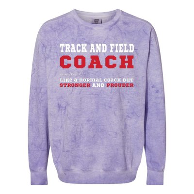 Track And Field Coach Sports Coaching Fun Definition Colorblast Crewneck Sweatshirt