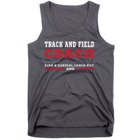 Track And Field Coach Sports Coaching Fun Definition Tank Top