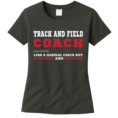 Track And Field Coach Sports Coaching Fun Definition Womens T-Shirt