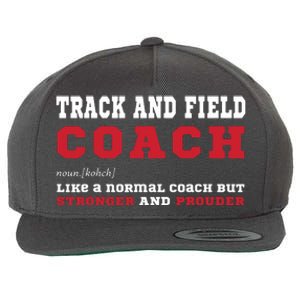 Track And Field Coach Sports Coaching Fun Definition Wool Snapback Cap