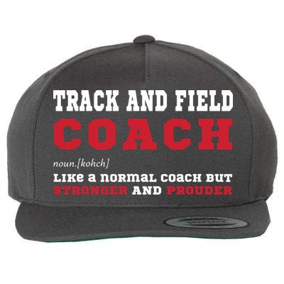 Track And Field Coach Sports Coaching Fun Definition Wool Snapback Cap