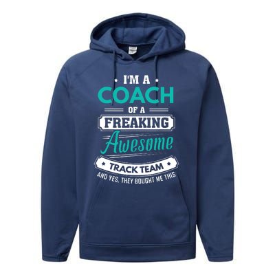 Track And Field Coach Track Team Coach Gift Performance Fleece Hoodie