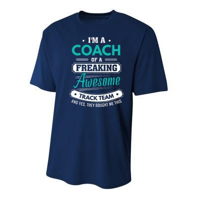 Track And Field Coach Track Team Coach Gift Youth Performance Sprint T-Shirt