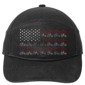 Tractor American Flag Farmer 7-Panel Snapback Hat