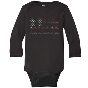 Tractor American Flag Farmer Baby Long Sleeve Bodysuit