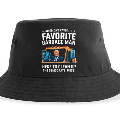 Trump AmericaS Favorite Garbage Man Trump In Trash Truck Sustainable Bucket Hat