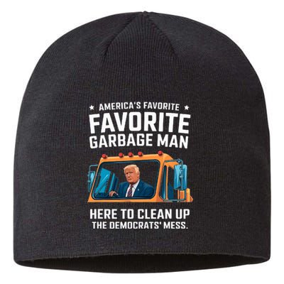 Trump AmericaS Favorite Garbage Man Trump In Trash Truck Sustainable Beanie