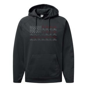 Tractor American Flag Farmer Performance Fleece Hoodie