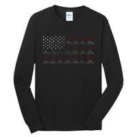 Tractor American Flag Farmer Tall Long Sleeve T-Shirt