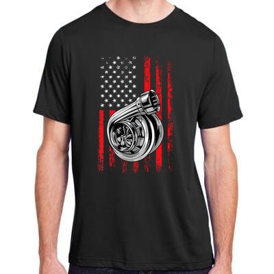 Turbo American Flag Racing Turbo Adult ChromaSoft Performance T-Shirt