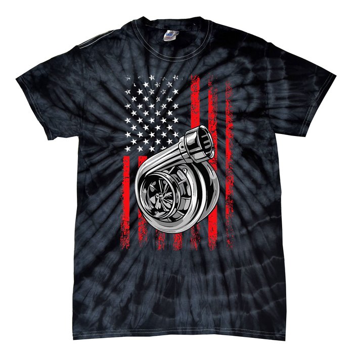 Turbo American Flag Racing Turbo Tie-Dye T-Shirt